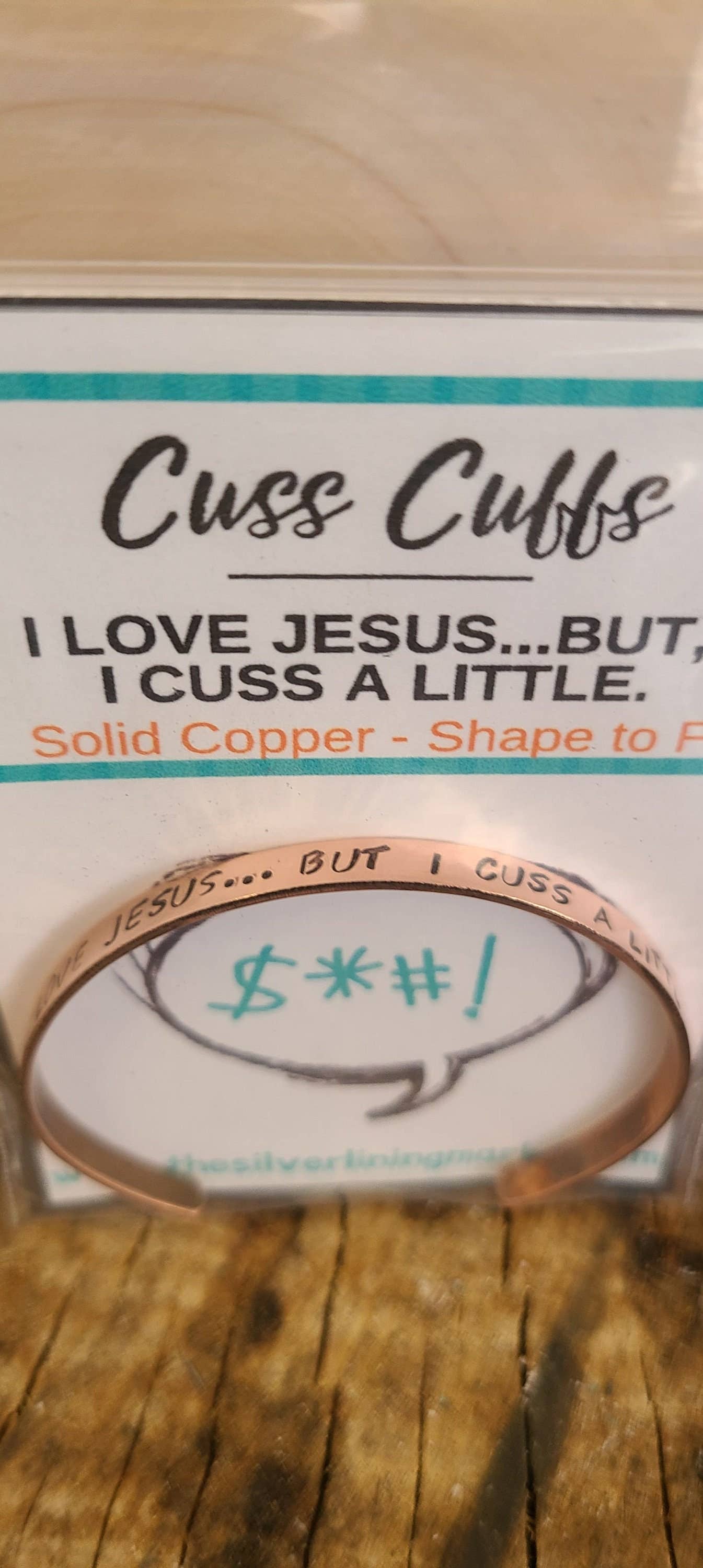 Silver Lining Studio – wholesale Cuff bracelet – I Love Jesus... but Cuss A Little Cuff Bangle Bracelet2