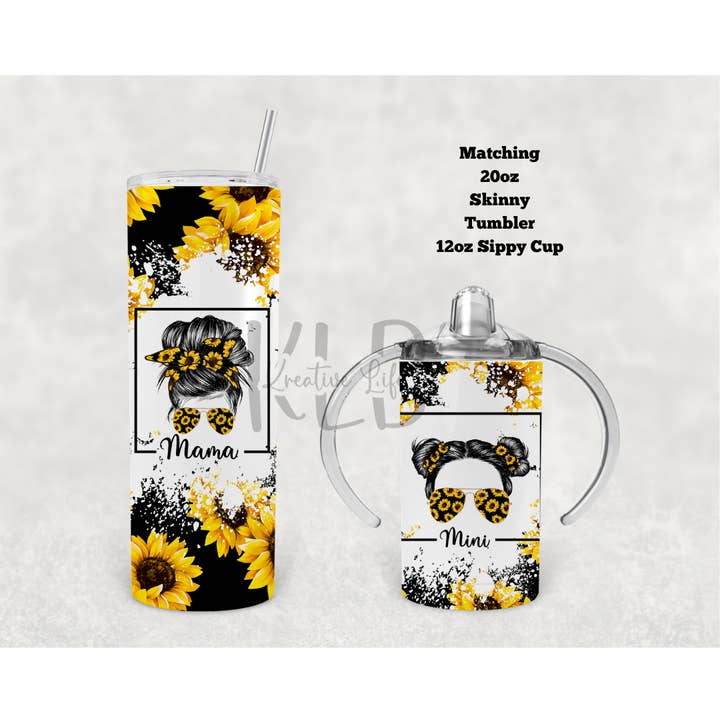 Mama & Mini Sunflower | 12oz | 20oz | Tumbler Set | Matching for wholesale by Krystal Hayden
