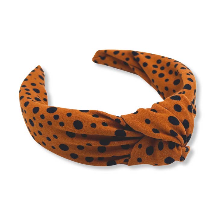 Brown Speckled Spots Hard Headband for wholesale by The Happy Headband Co