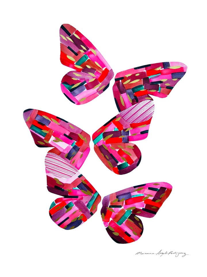 MULBERRY STACKED WINGS PRINT for wholesale by Marianne Angeli Rodriguez Gallery