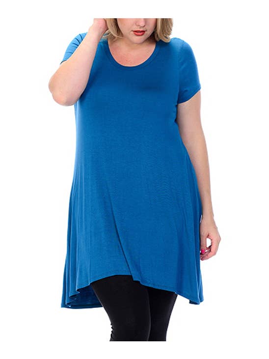 42POPS - Wholesale Tunic - Women's - "...._PLUS SIZE Shark Bite Scoop Neck Tuni