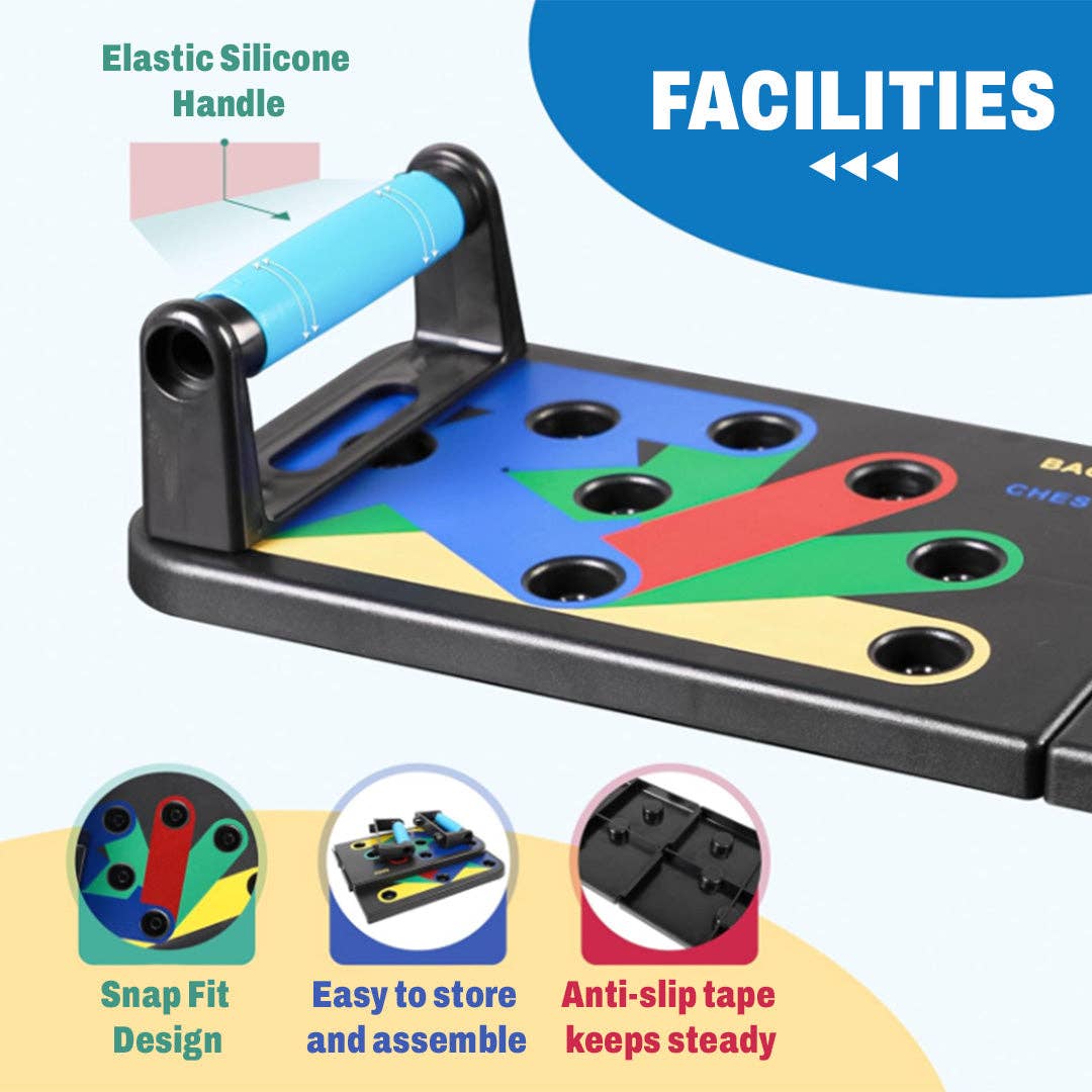 Mtistanbul LTD – wholesale Fitness equipment – Color-Coded Foldable Push-Up Board for 4 Muscle Groups3