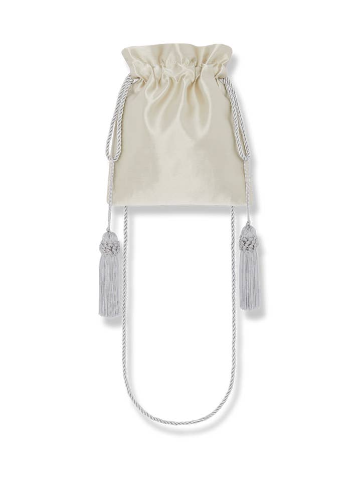 POWER POUCH - DUPION SILVER / POWDER BLUE for wholesale by Angie Power