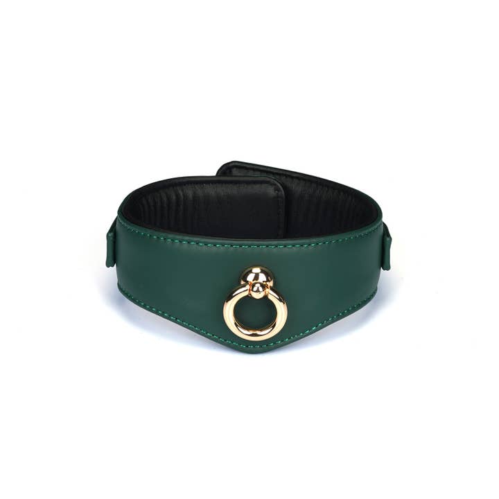 Liebe Seele - Vendita all'ingrosso Collare - Cani e gatti - Collare Curvo in Pelle Verde Mossy Chic3