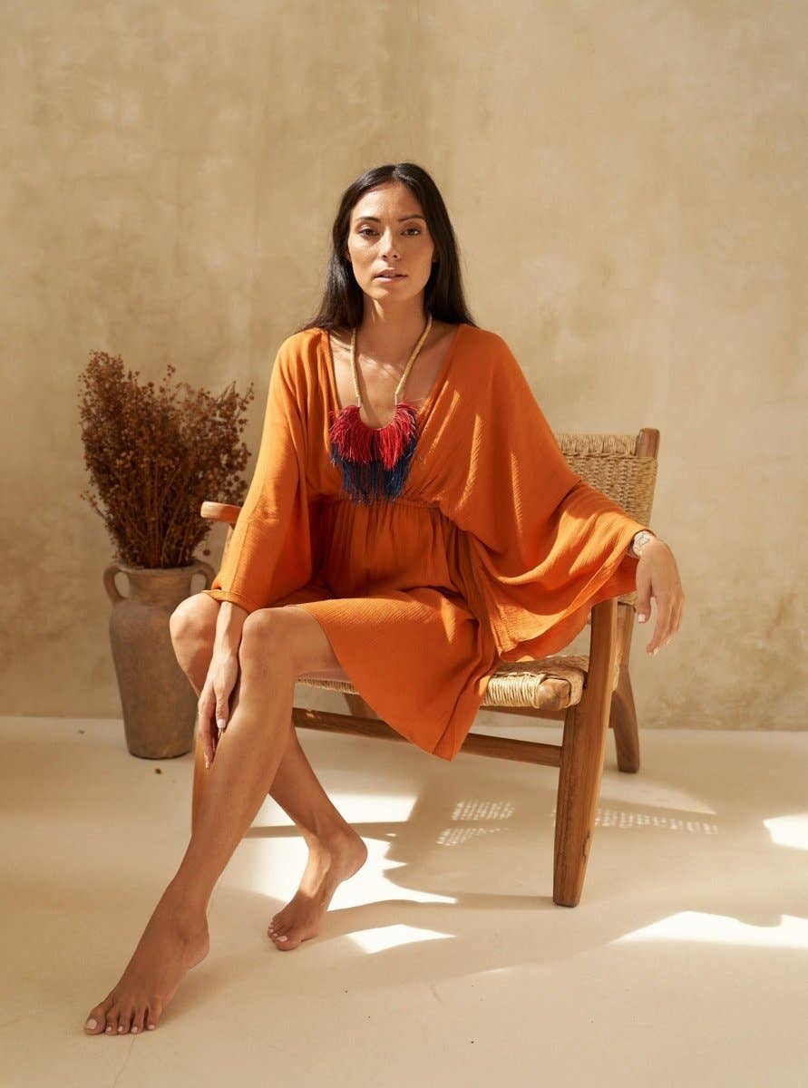 Bijondo - Vendita all'ingrosso Collane di perline/perle - Collana artigianale boho legno e caucciù Notre Dame5