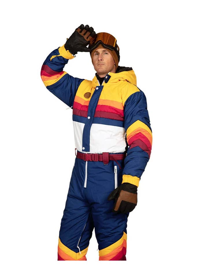 Tipsy Elves – Fato de esqui – Homem por atacado – Fato de Neve Vintage Freestyle - Fato de Esqui com Riscas para Homem3