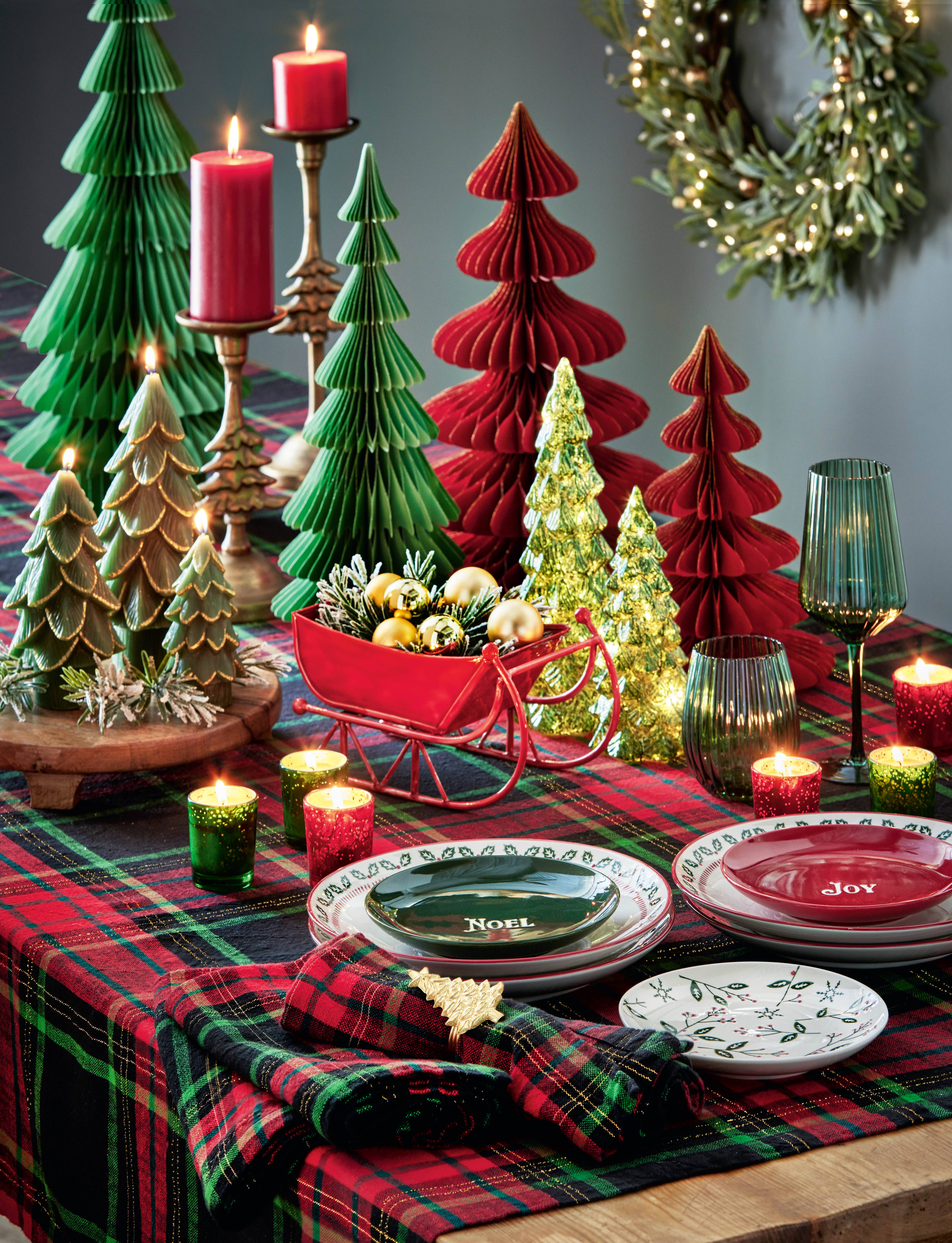 Glimmer Paper Tree Decor Small Red Christmas for wholesale on Faire2