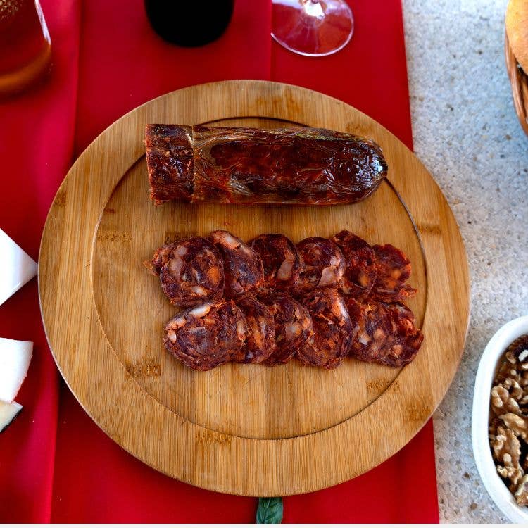 BEHER USA - Wholesale Pork - 100% Ibérico Acorn-Fed Chorizo machine-cut sliced 2oz3