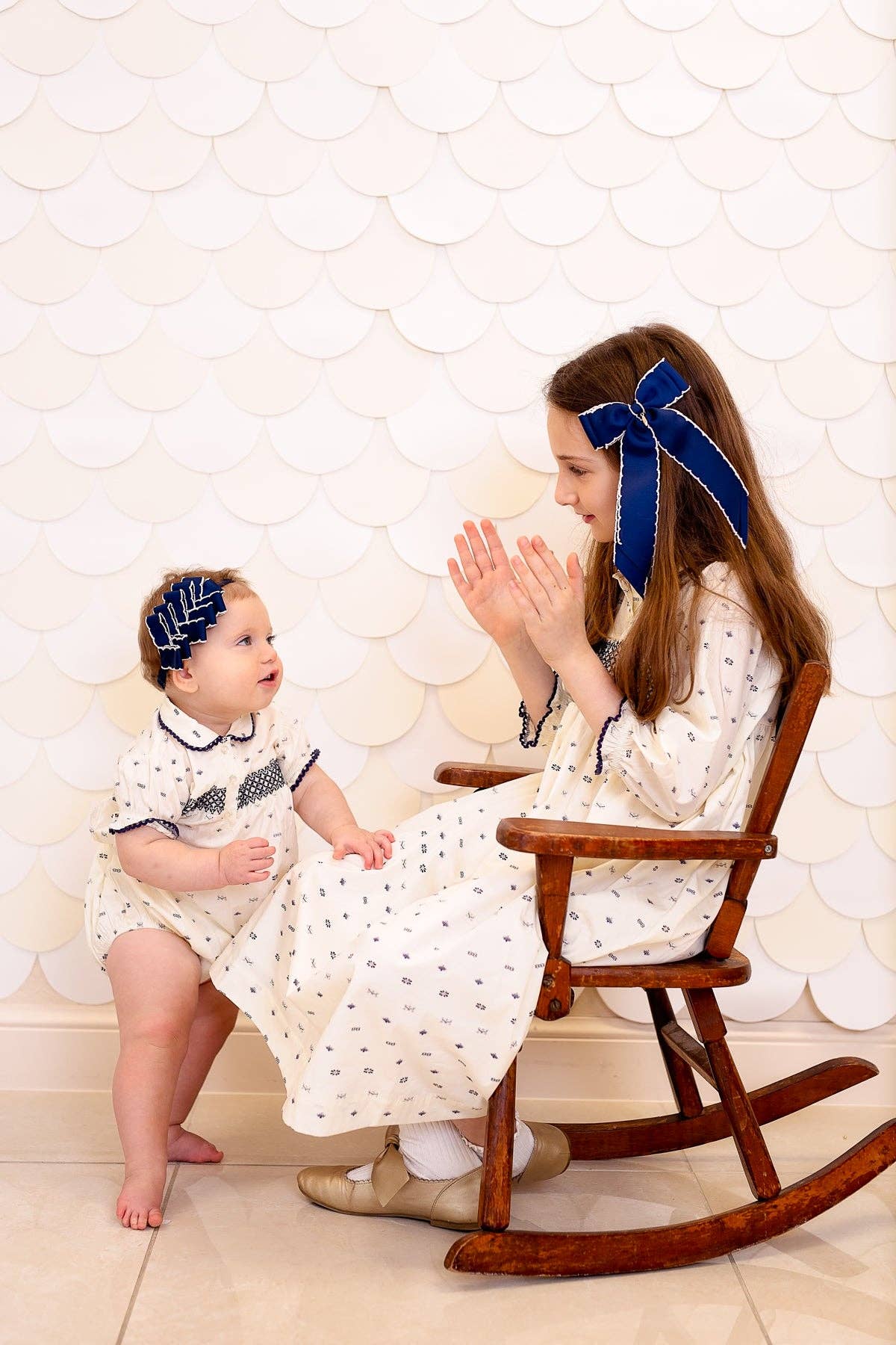 Project 6 NY Kids - Wholesale Hair Bow - Kids - Madeline Small Bow Moonstitch Clip - Vanilla3