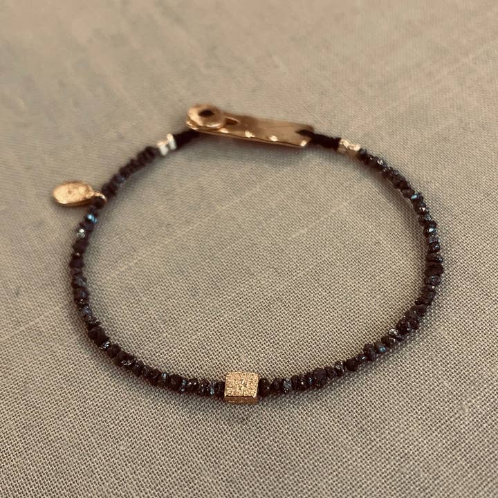 Pulseira Mala Preciosa Diamantes Negros por atacado de Roseparo