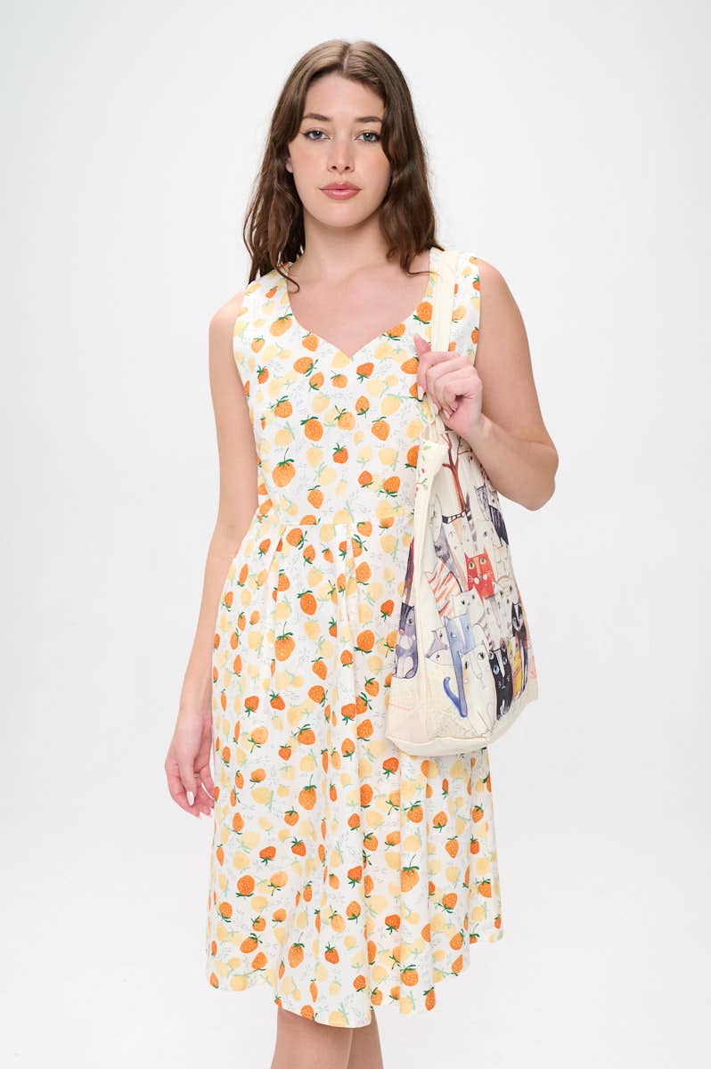 SM WARDROBE - Wholesale Tote Bag - Women's - MULTI CAT PRINTS TOTE BAG3