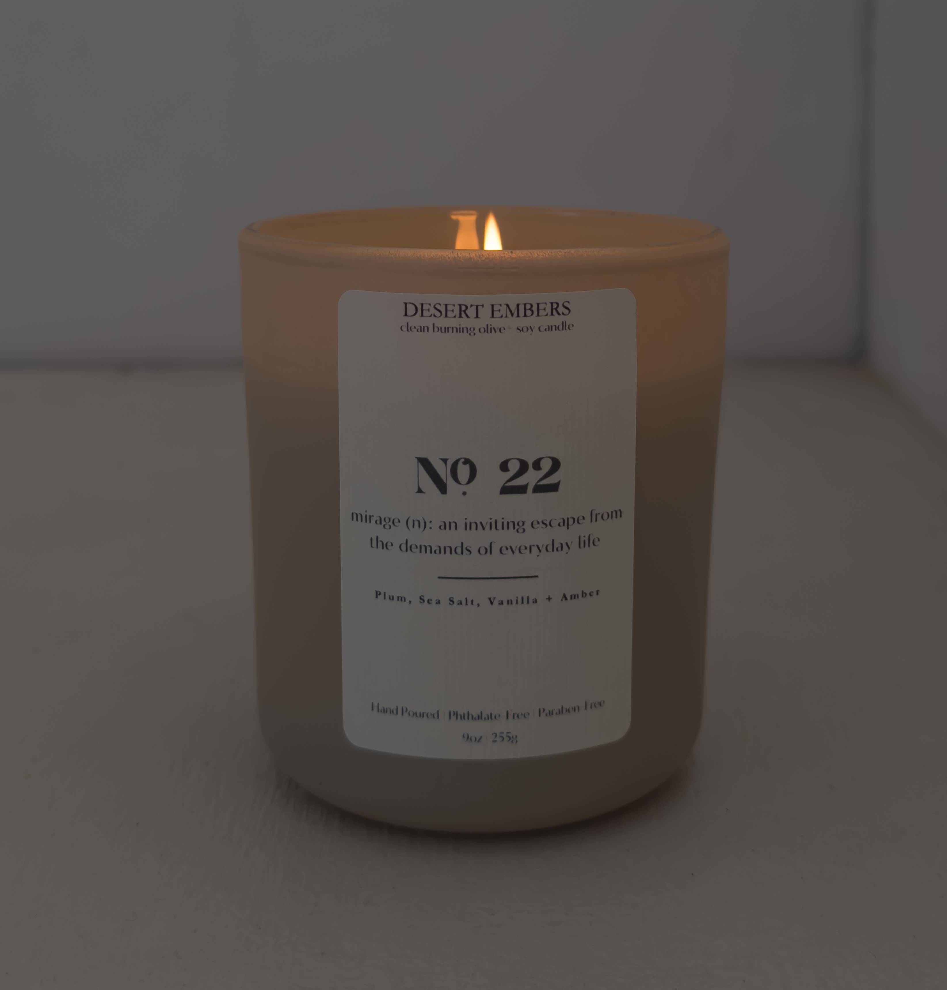 Desert Embers, LLC - Wholesale Jar/Filled Candle - No. 22: Mirage | Sea Salt and Amber Ocean Scent Candle 4