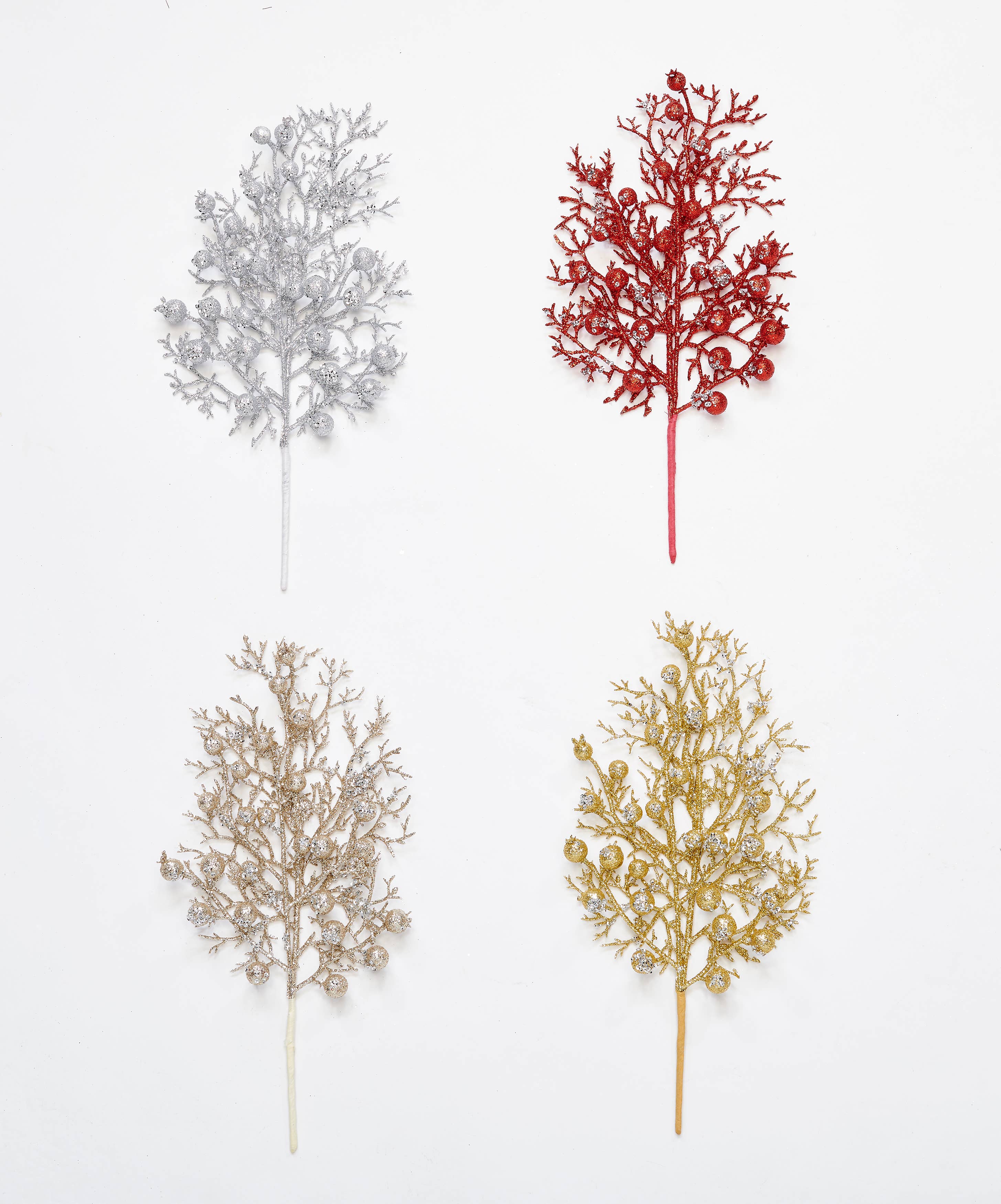 WORTH IMPORTS - Wholesale Christmas Decoration - 13" Glittered Berry Pick4