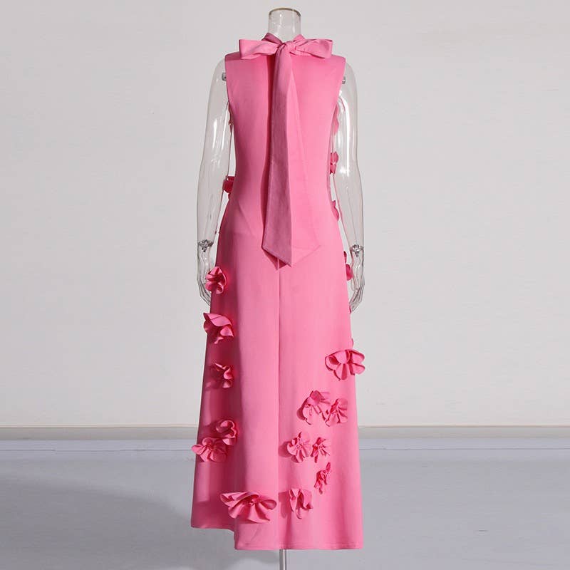 Sanyao Fashion – Engroshandel Kjole - Dame – SY165 Håndlavet 3D blomsterkjole - efterårs elegance5