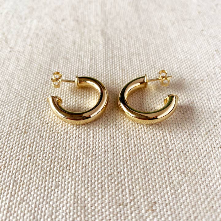 GoldFi - Wholesale Hoop Earrings - 18k Gold Filled Half-Hoops Earrings