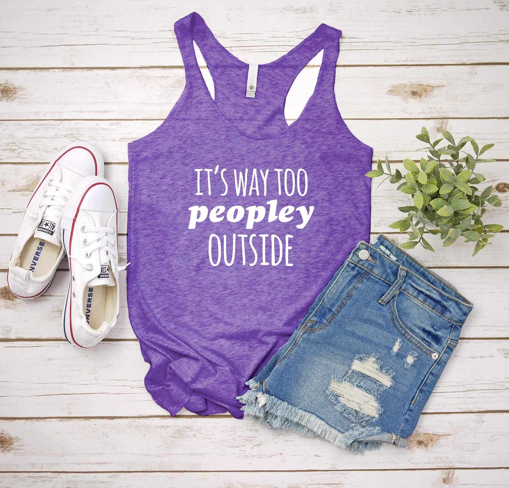 Moonlight Makers - Wholesale Tank Top - Women's - It's Way Too Peopley Outside - Funny Women's Tank0