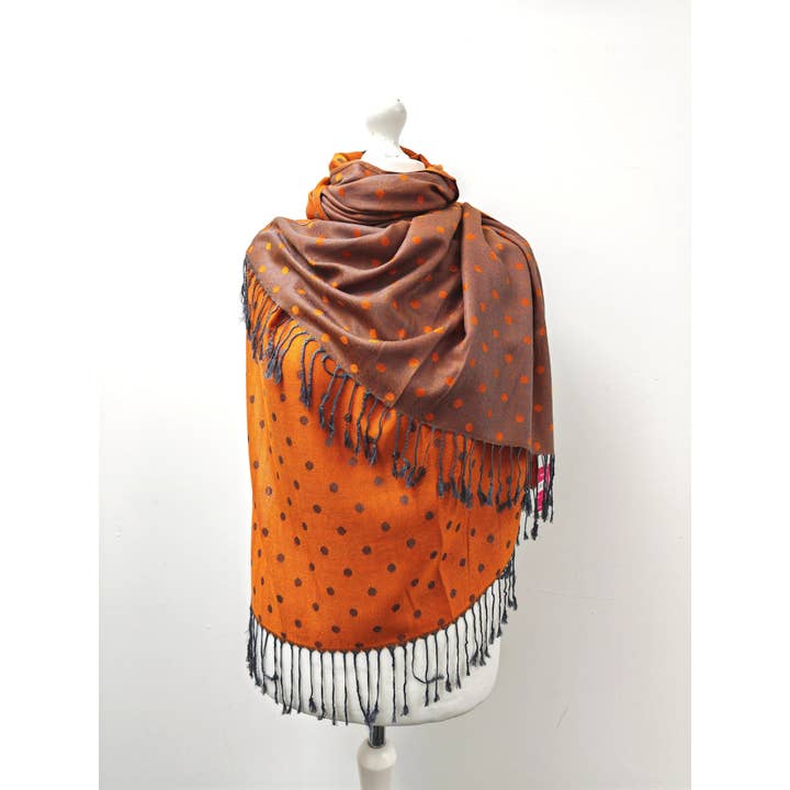 Superbia – wholesale Scarf – Women's – Super Soft Reversible Pashmina scarf /Shawl - C48-1 Dots7