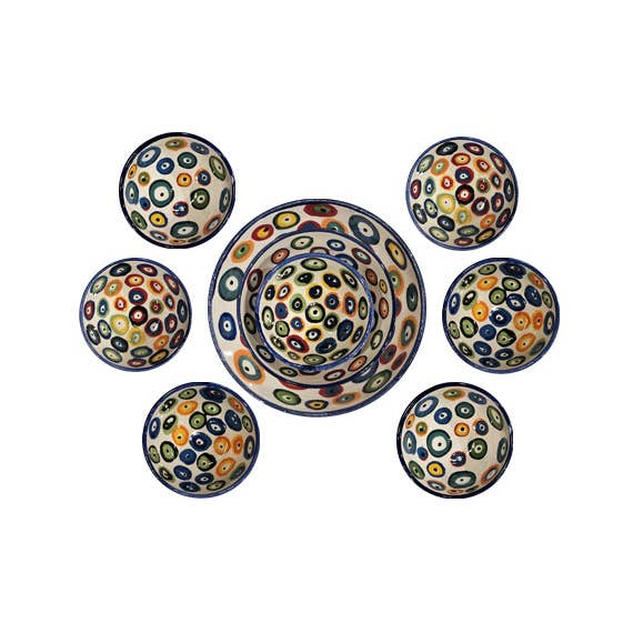 Ciotola in ceramica Multi Eye Design -15 cm per la vendita all'ingrosso da parte di Access by Mediterranean Concepts