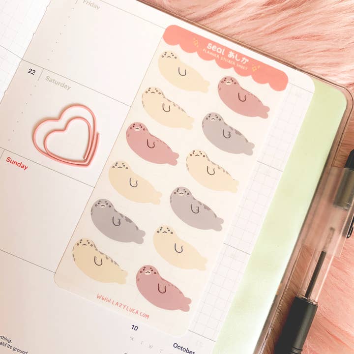 Ashika Seals Planner Sticker Sheet for wholesale by Lazy Luca