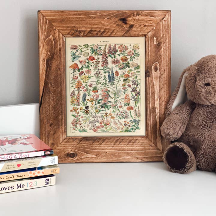 Swinford Designs - Wholesale Art Print - Fleurs Vintage Flower Chart - Choose Frame Size & Color4