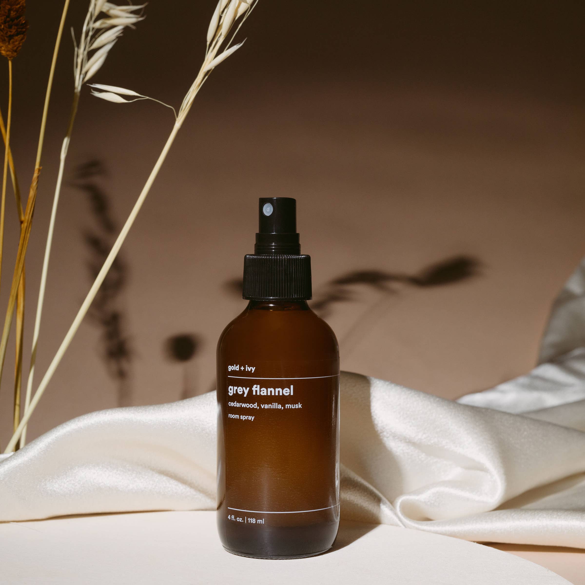gold + ivy - Wholesale Room & Linen Spray - grey flannel room + line spray - cedarwood, vanilla, musk1