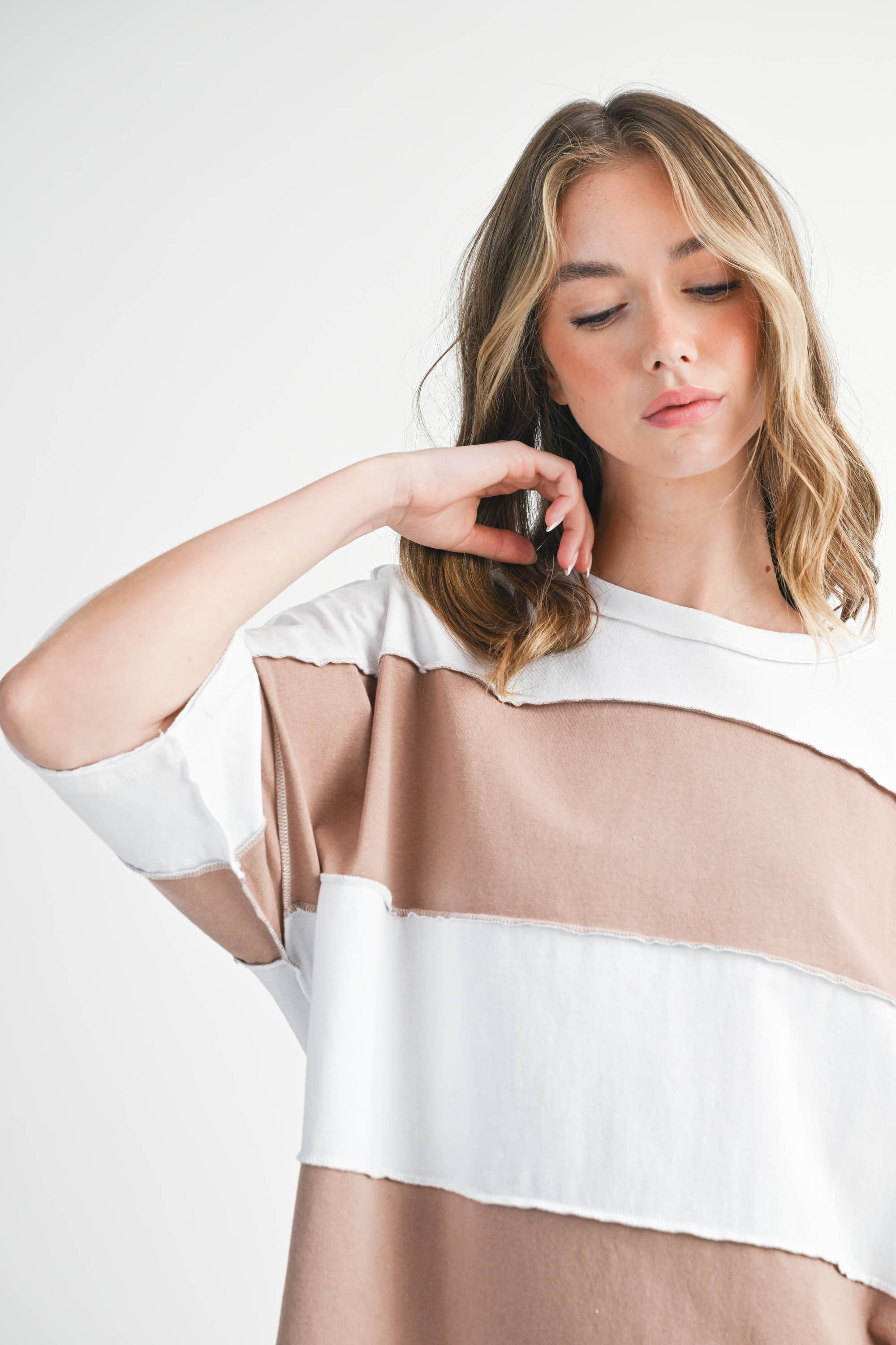 AEMI + CO - Wholesale Knit Top - Women's - 8417FN Polly Color Block Top46