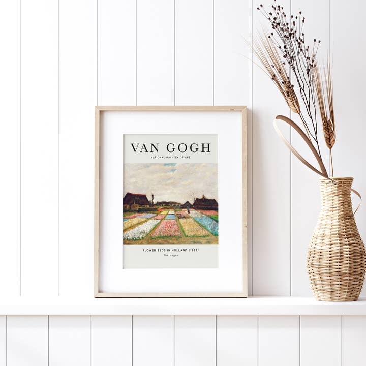 Sugar & Canvas - Wholesale Art Print - Van Gogh Flower Beds in Holland 1883 Bulb Fields Painting Art Print | Colorful Print, Van Gogh Print, Van Gogh Art, Exhibition Poster #V34