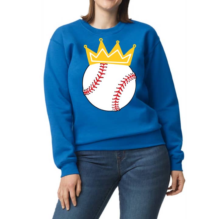 KC Baseball Crown sweatshirt voor wholesale door Farmtown Printing Company