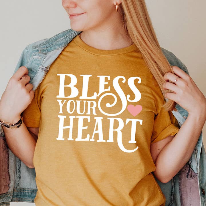 Camiseta Gráfica Básica "Bless Your Heart" para venta al por mayor de Kissed Apparel