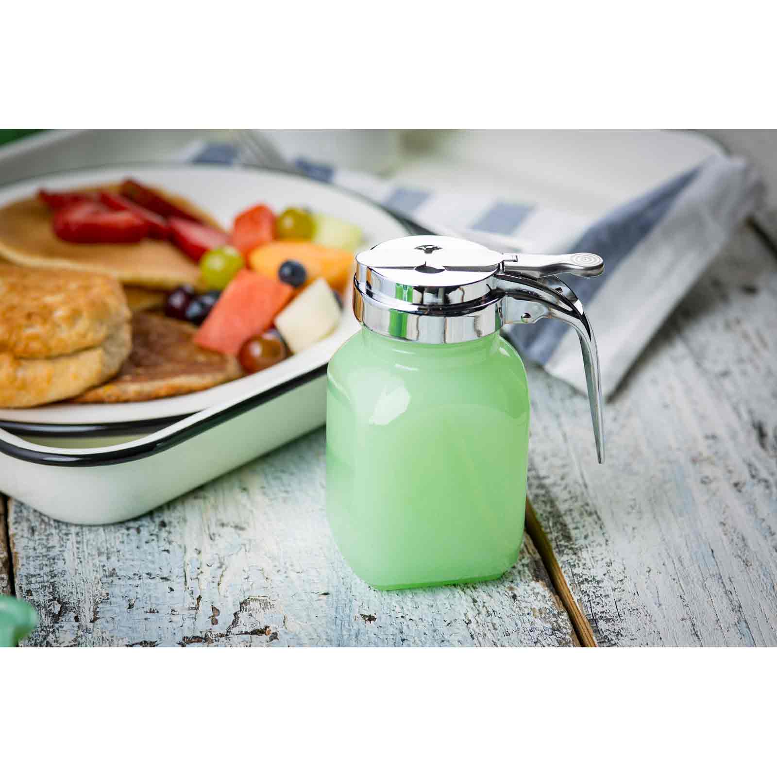 TableCraft Products Company - Vente Distributeur d'huile et de vinaigre - Distributeur de sirop de 6 oz de la collection Jadeite Glass9