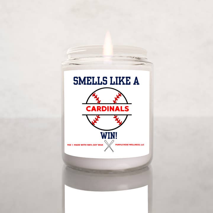 Purple Rose Wellness, LLC - Wholesale Jar/Filled Candle - St. Louis MLB Soy Candle Smells Like a Cardinals Win