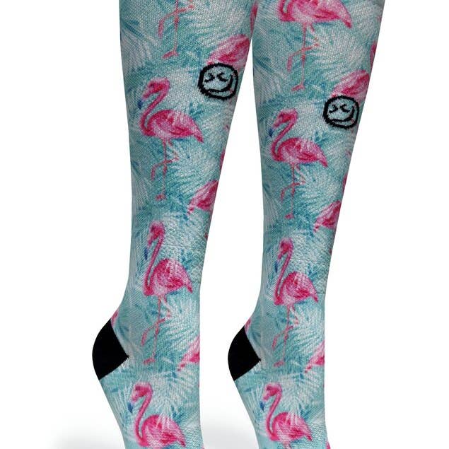Crazy Compression - Vendita all'ingrosso Calzini - Unisex - Calze a compressione OTC 360 Tropical Flamingo (standard ed extra larghe)2