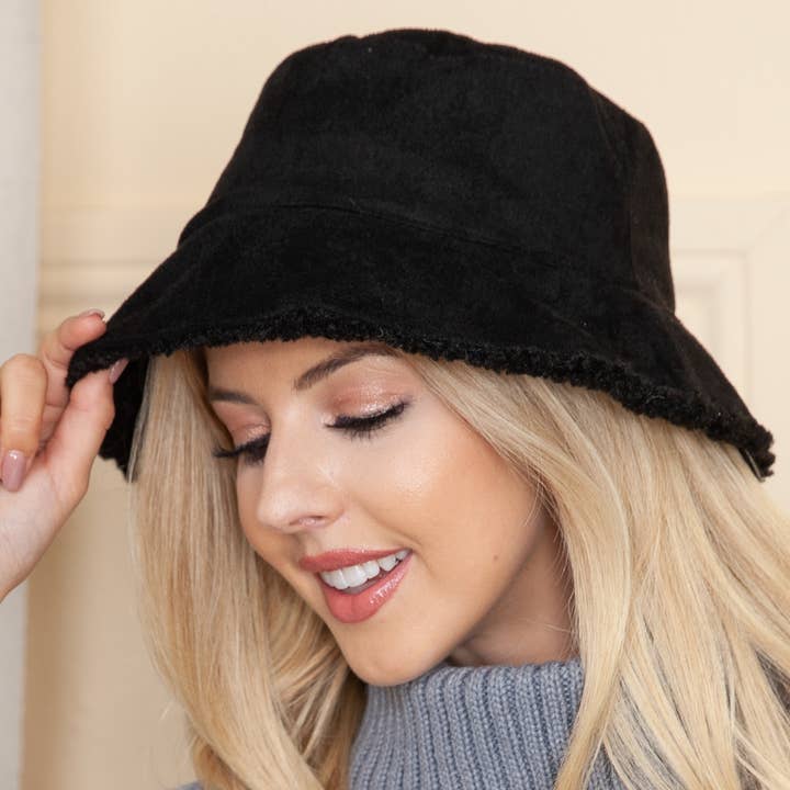 Justin & Taylor - Wholesale Bucket Hat - Women's - Chill Out - Reversible Fluffy & Velvet Bucket Hat