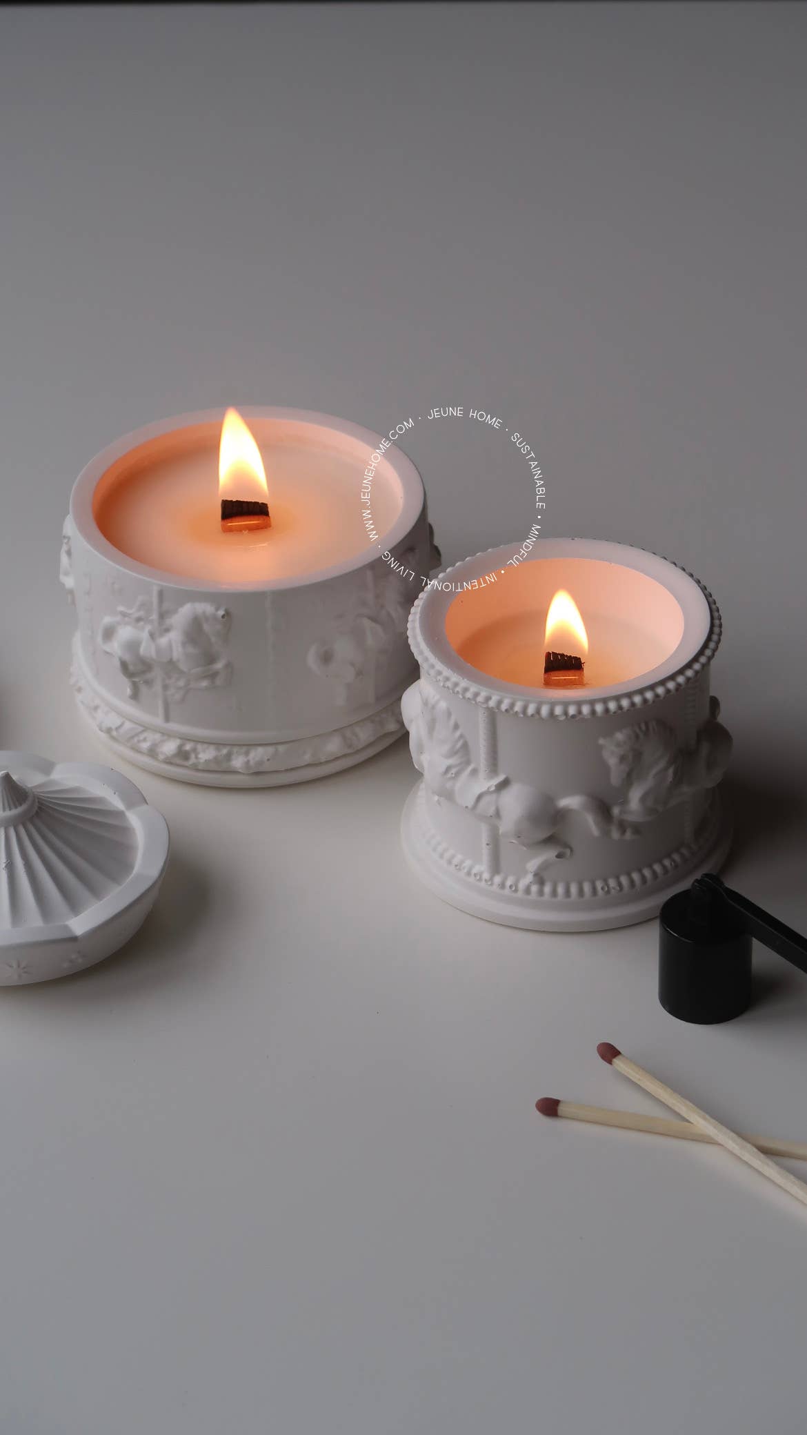 Jeune Home - Wholesale Jar/Filled Candle - Carousel - custom scented candle | Wooden wick candle2