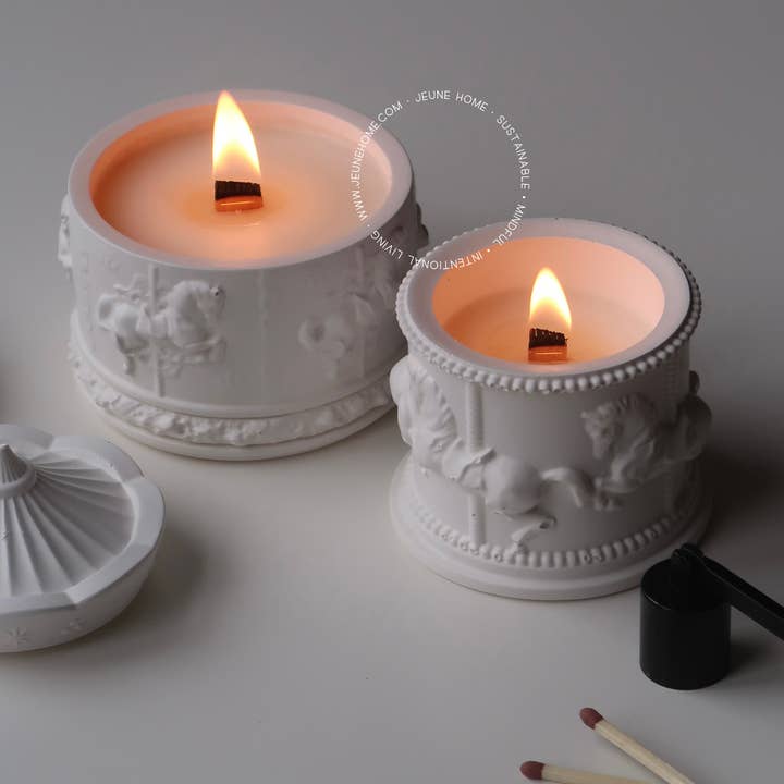 Jeune Home - Wholesale Jar/filled candle - Carousel - custom scented candle | Wooden wick candle2