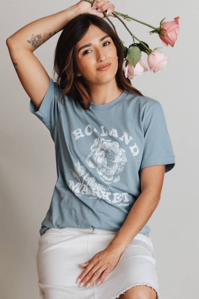 Crowned Free - Wholesale Screen Printed T-Shirt - Women's - Holland Flower Market Tee2