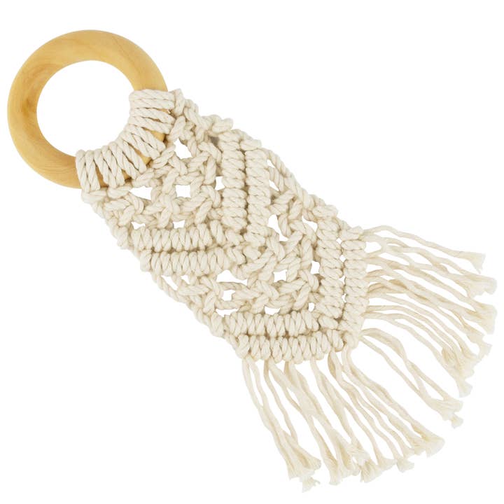 Sweetbottoms Naturals - Wholesale Teether (Not Clip-On) - Baby - Organic Macrame Wooden Teether Toy with Food-Grade Cotton5