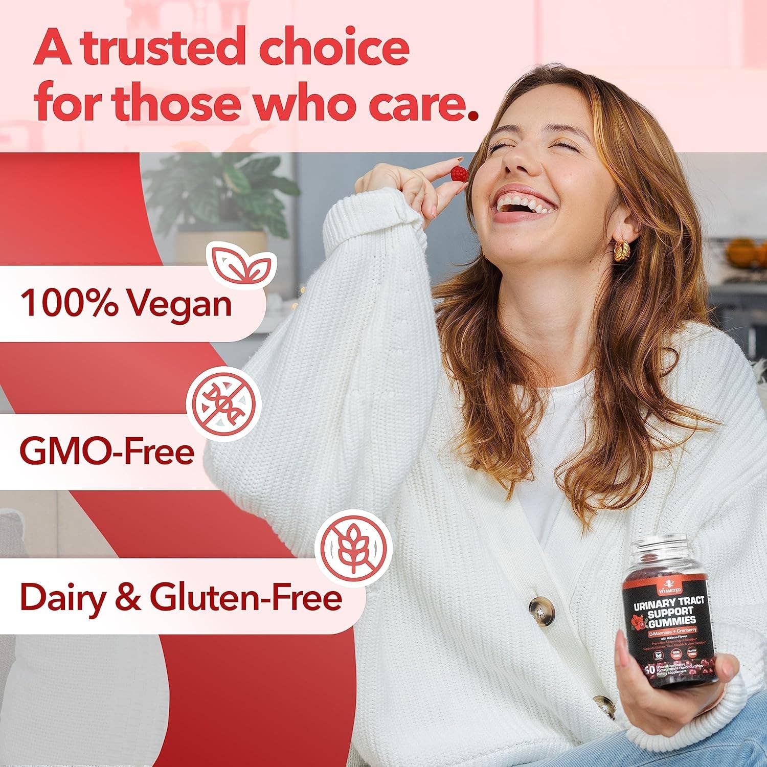 Vitamize inc - Vendita all'ingrosso Vitamine/integratori orali - Potenti caramelle gommose ai mirtilli rossi da 1500 mg con mannosio D e ibisco4