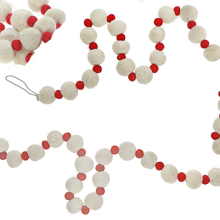 FELT BALL GARLAND (BEIGE) for wholesale by IH Casa Decor