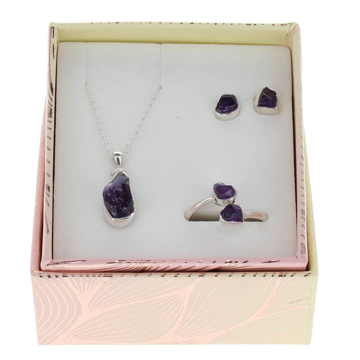Amethyst Jewelry Gift Set for wholesale by Gemstone USA