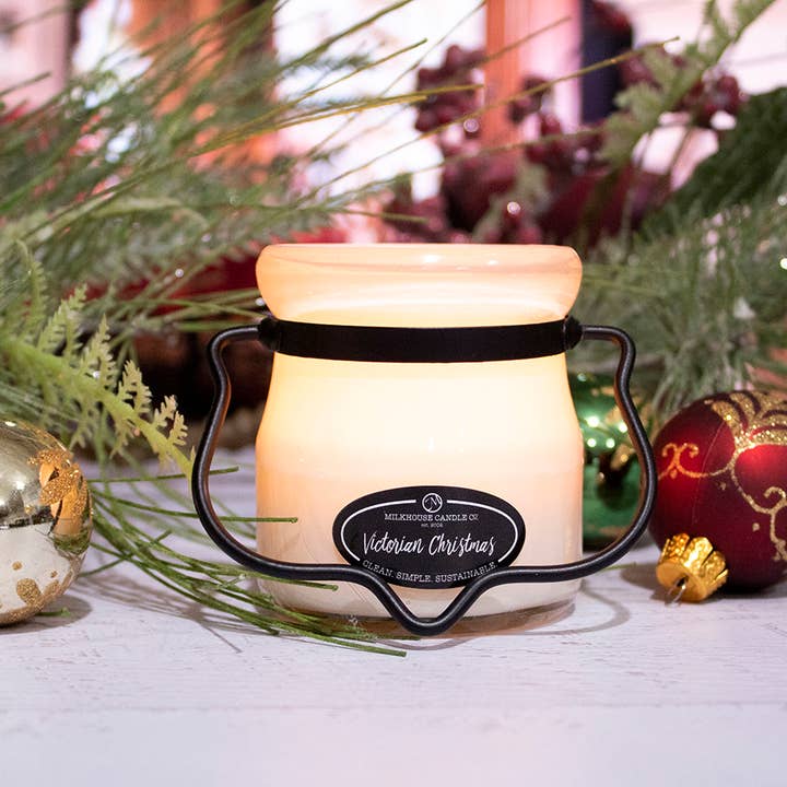 Milkhouse Candle Company - Wholesale Jar/Filled Candle - 5 oz Cream Jar Candle: Victorian Christmas1