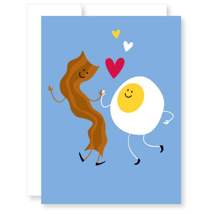 Bacon & Egg Anniversary Greeting Card for wholesale by GreatArrow Graphics
