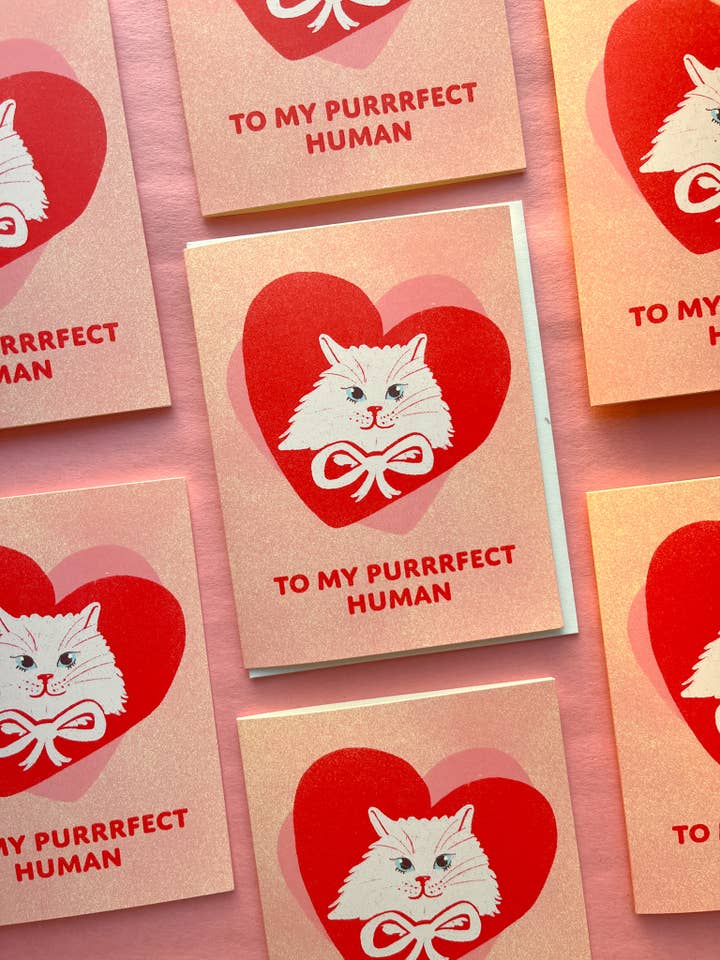 Till min purrrfekta människa - Kärlekskort (Söt vit kattstil) för wholesale av The Wednesday Co