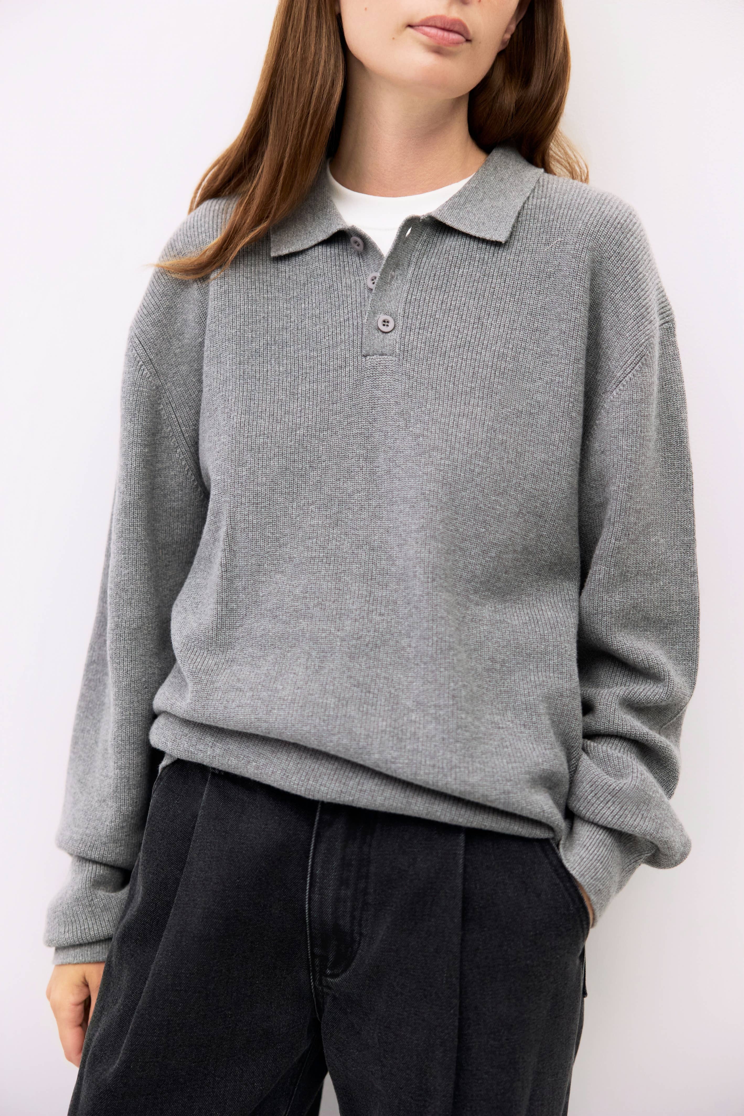 MOD REF - Wholesale Knit Sweater - Unisex - The Damien Sweater | Knit Polo Sweater Top8