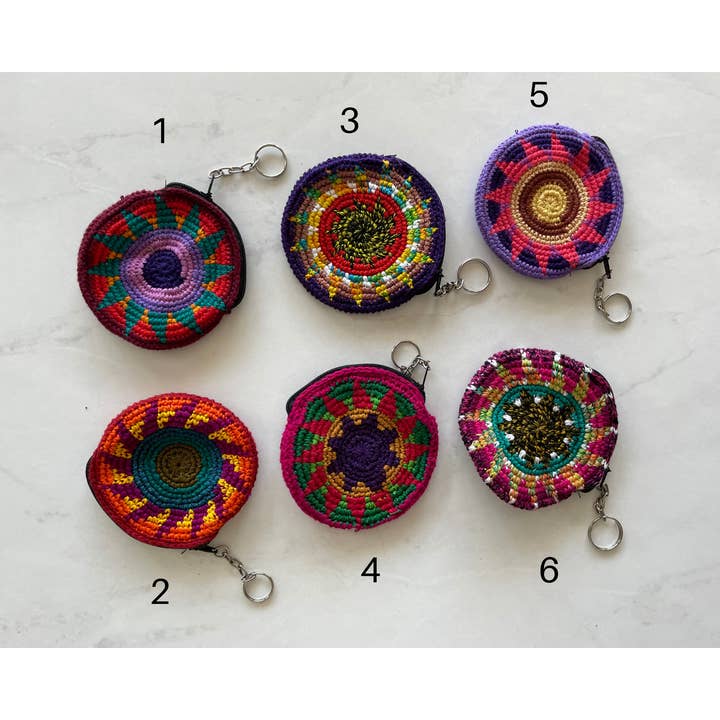 Pura Vida – wholesale Coin purse – Women’s – Mexican Embroidered Circular Crossbody Coin Purse