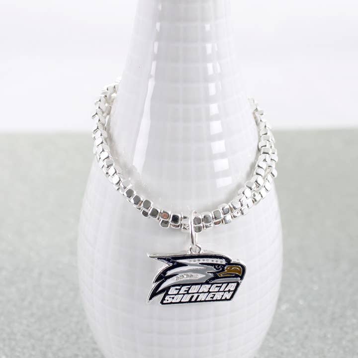 Georgia Southern Crystal Logo Stretch Bracelet for wholesale by Seasons Jewelry