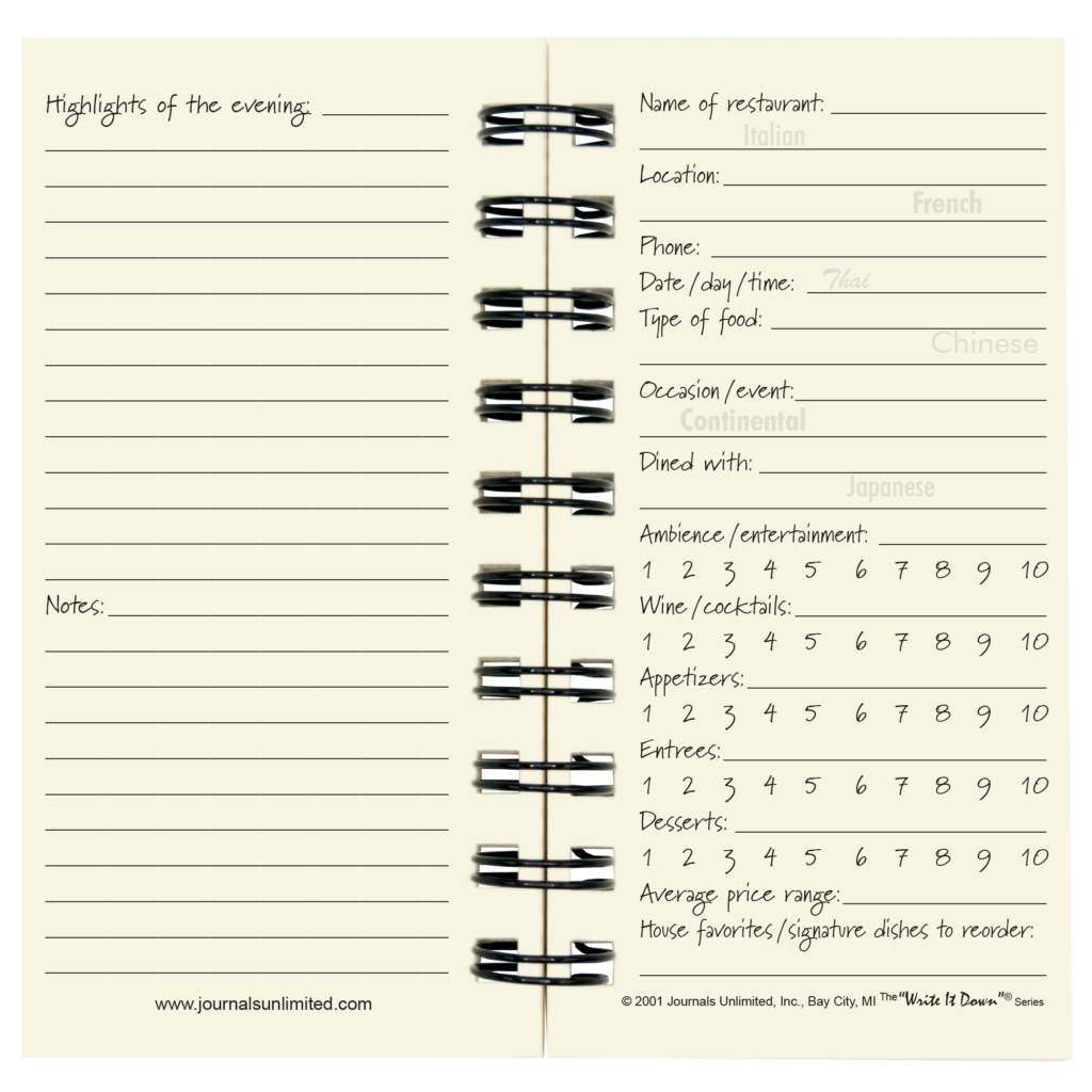 Journals Unlimited - Wholesale Journal/Diary - Mini - Restaurant Journal (Kraft)5