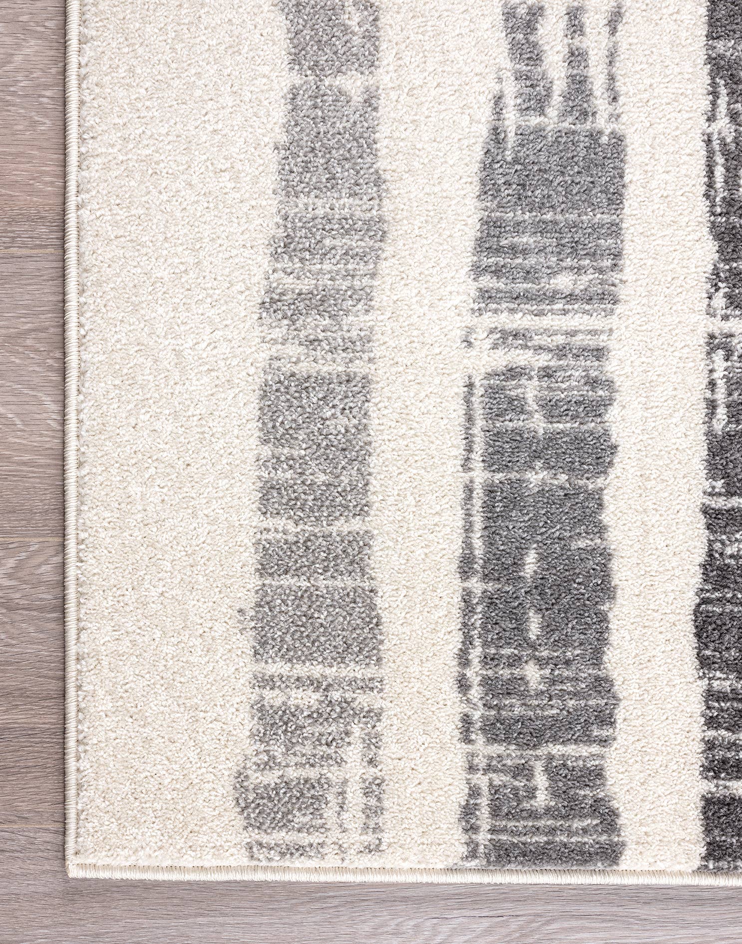 Abani Rugs - Wholesale Area Rug - Abani Casa CAS110A - Ivory and Grey Faded Stripes5