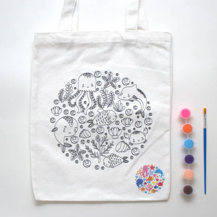 Yuko B - Venta al por mayor Bolsa de asa - Niños - Manualidades - Bolsa de tela para pintar - Océano