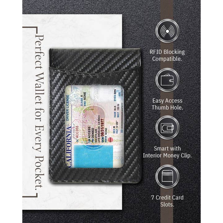 Access Denied Accessories - Wholesale Wallet - Men's - Genuine Leather Slim Money Clip Bifold Wallet For Men RFID